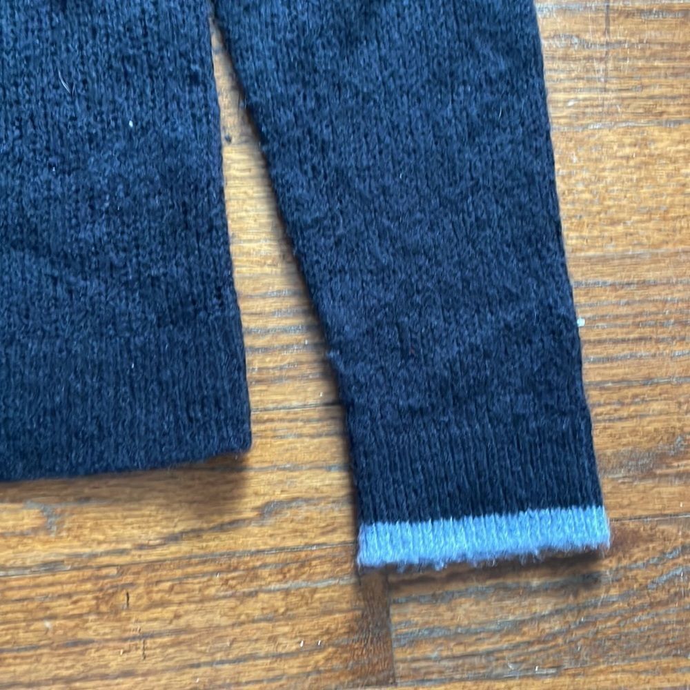 Sundry Contrast Stripe Cardigan Tennis Varsity Preppy Navy Wool Cashmere - Picture 5 of 8